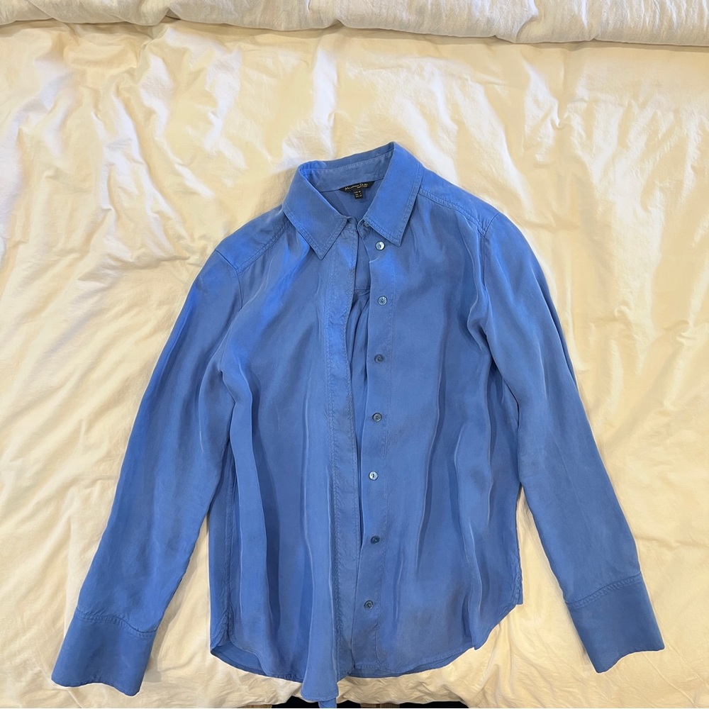 Massimo Dutti Blue Button Down Blouse